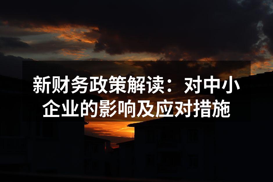 新财务政策解读：对中小企业的影响及应对措