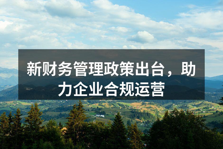 新财务管理政策出台，助力企业合规运营